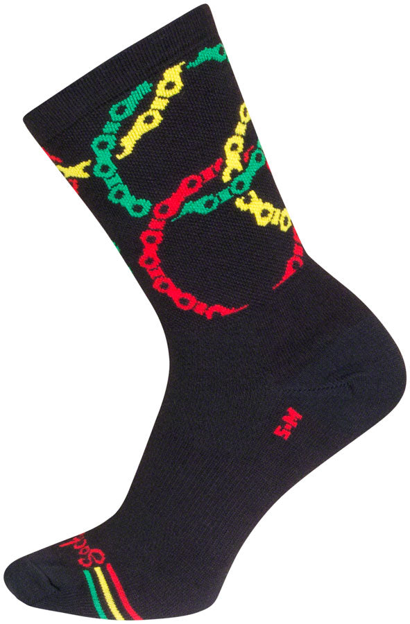 SockGuy Connected Crew Socks - 6&quot; Black/Multi Large/X-Large