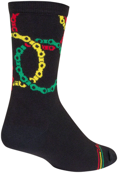 Calcetines deportivos conectados SockGuy - 15 cm, negro/multicolor, talla L/XL