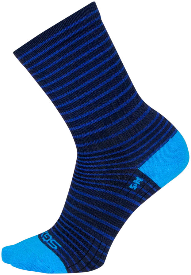 SockGuy Navy Stripes SGX Socks - 6&quot; Navy Large/X-Large