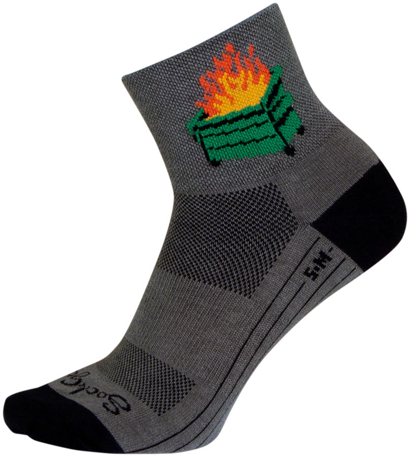 Calcetines clásicos SockGuy 2020 - 7,6 cm, gris/negro, talla grande/extra grande