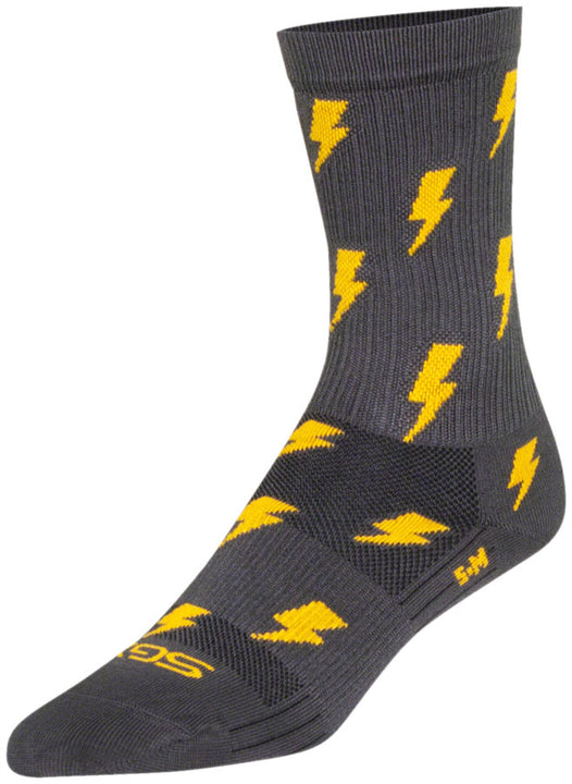 Calcetines SockGuy SGX Lit - Grises, 6", talla pequeña/mediana