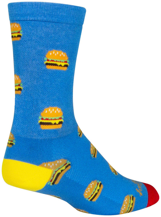 Calcetines de hamburguesas SockGuy Crew - Talla pequeña/mediana (6")