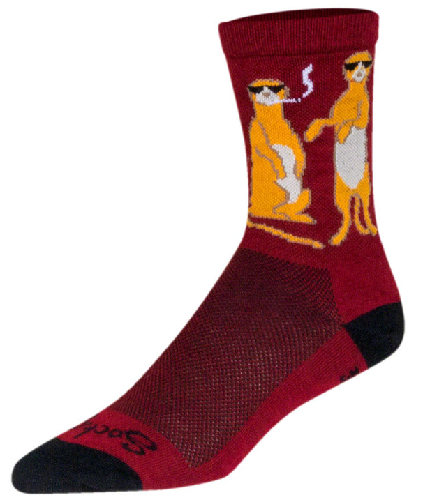 Calcetines Kool Kats de SockGuy Crew - 6" burdeos, talla grande/extra grande
