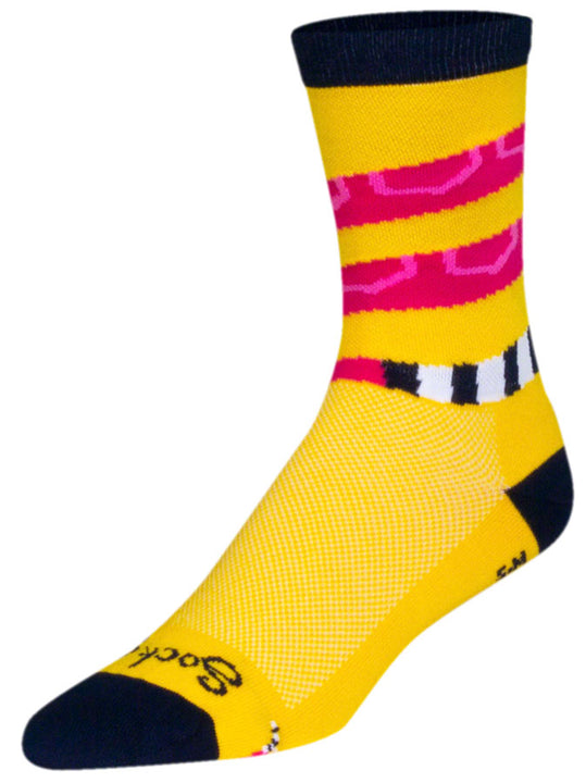 Calcetines con sonajero SockGuy Crew - 15 cm, amarillos, talla L/XL