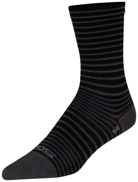 Calcetines de rayas negras SockGuy SGX - 15 cm (talla grande/extra grande)