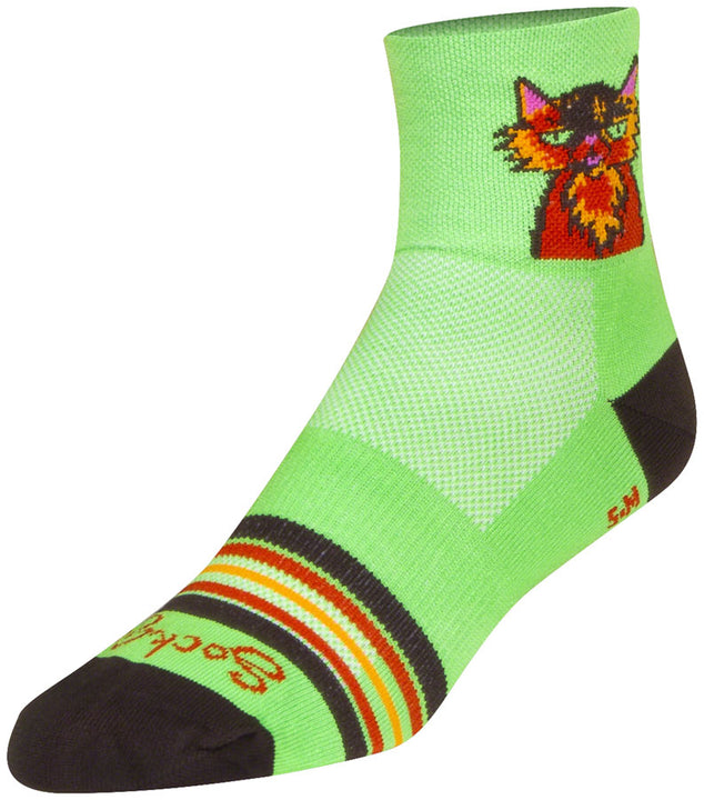 Calcetines clásicos de gato Buzz de SockGuy - Talla pequeña/mediana (7,6 cm)