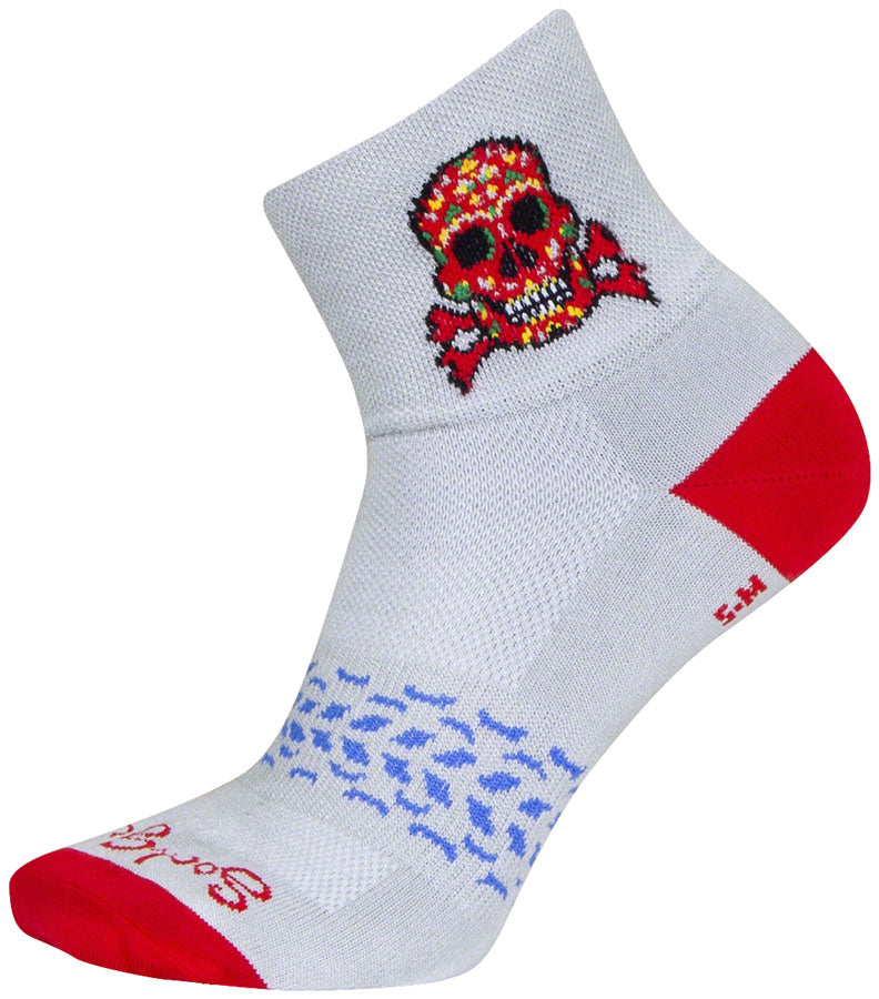 Calcetines clásicos de calavera roja SockGuy - 7,6 cm (grande/extragrande)