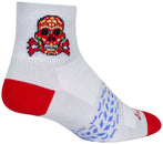Calcetines clásicos de calavera roja SockGuy - Talla pequeña/mediana (7,6 cm)
