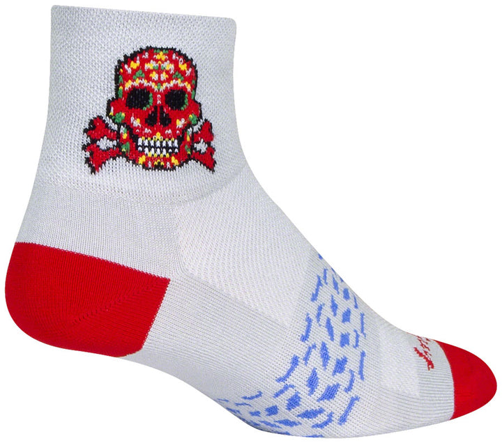 Calcetines clásicos de calavera roja SockGuy - Talla pequeña/mediana (7,6 cm)