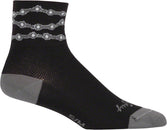 Calcetines con cadenas clásicas SockGuy - 7,6 cm, negros, talla pequeña/mediana