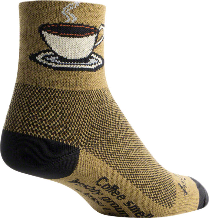 Calcetines clásicos de café SockGuy - Marrón, 7,6 cm, talla pequeña/mediana