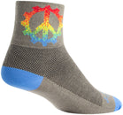 Calcetines clásicos con aros de la paz SockGuy - Gris, 7,6 cm, talla pequeña/mediana