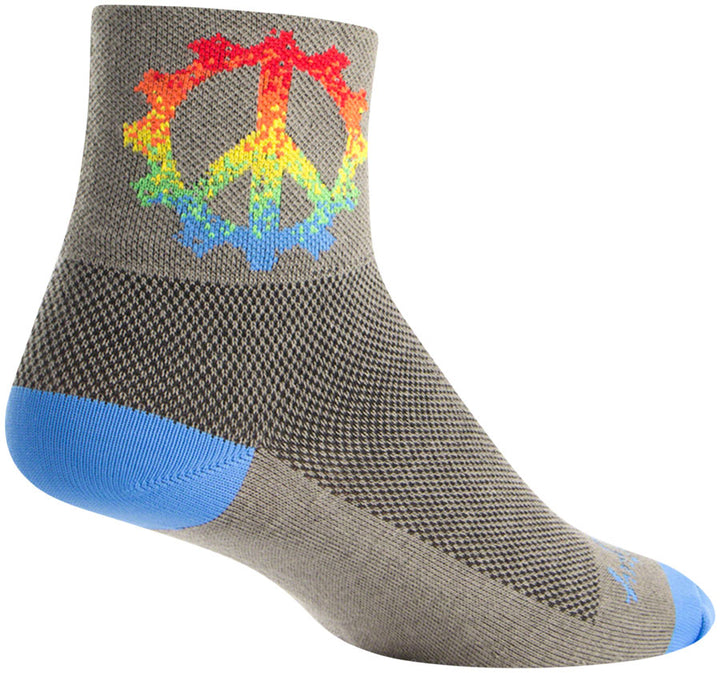 Calcetines clásicos con aro de la paz SockGuy - Grises, 3" (Grande/Extragrande)