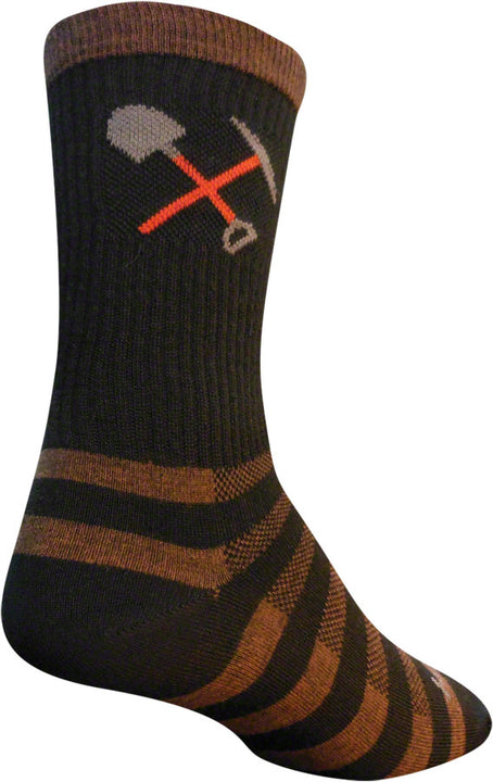Calcetines de lana para mantenimiento de senderos SockGuy - 15 cm, negros, talla pequeña/mediana