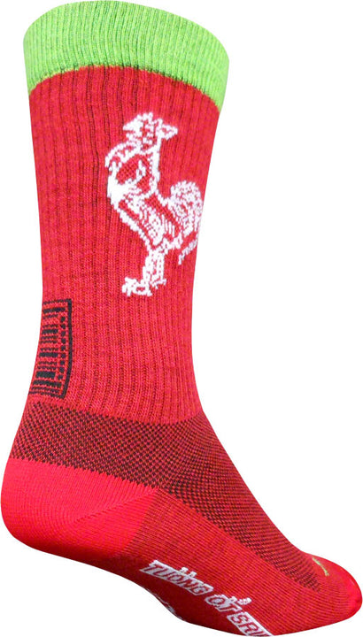 Calcetines de lana con sriracha SockGuy - 20 cm, rojos, talla grande/extra grande