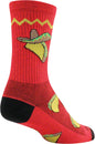 Calcetines de taco SockGuy Crew - Rojos, 6 pulgadas, talla pequeña/mediana