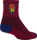Calcetines clásicos de calavera del desierto SockGuy - Rojos, 7,6 cm, talla pequeña/mediana