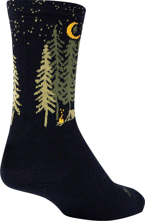 Calcetines de lana para campistas SockGuy - 15 cm, negros, talla pequeña/mediana