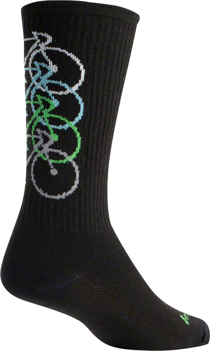 Calcetines de lana apilados SockGuy - 15 cm, negros, talla L/XL
