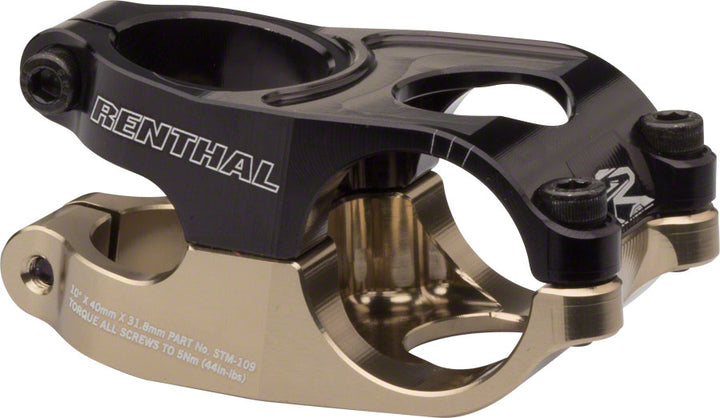 Potencia Renthal Duo - 40 mm 31,8 Abrazadera +/-10 1 1/8" Aluminio Negro/Dorado