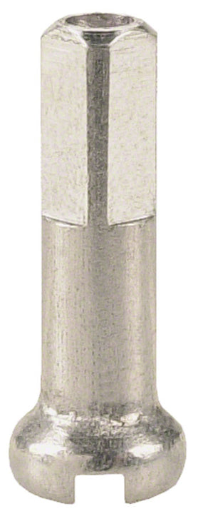 Boquillas de aluminio DT Swiss Standard: 1,8 x 16 mm, color plata, caja de 100