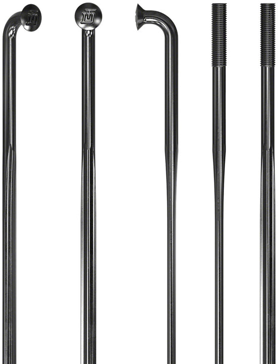 Radios DT Swiss Revolite - 2.0/1.3/2.3 274 mm con curvatura en J, color negro, caja de 20