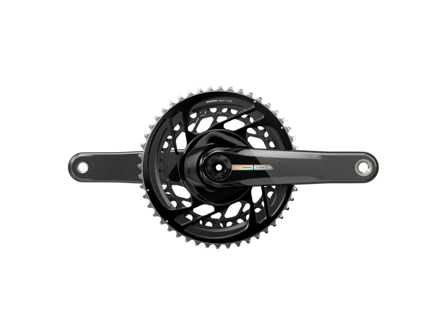 Juego de bielas SRAM Force de 172,5 mm, 2 ejes de 12 velocidades, 50/37 dientes, eje DUB de montaje directo, gris iridiscente D2
