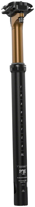 Tija telescópica FOX Transfer SL Factory - 31,6 mm, 75 mm de enrutamiento interno, parte superior Kashima Coat