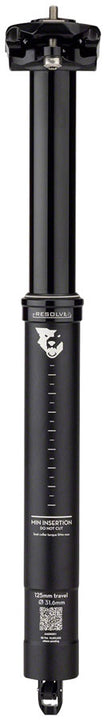Tija telescópica Wolf Tooth Resolve - 31,6" (125 mm de recorrido), color negro, Rev. 1
