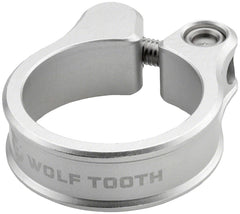 Abrazadera de tija de sillín Wolf Tooth de 36,4 mm, atornillable, color plata