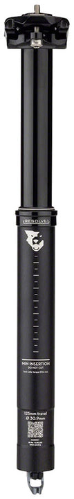 Tija telescópica Wolf Tooth Resolve - 30,9" (recorrido de 125 mm), color negro, Rev. 2