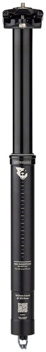 Tija telescópica Wolf Tooth Resolve - 30,9" (recorrido de 160 mm), color negro, Rev. 2