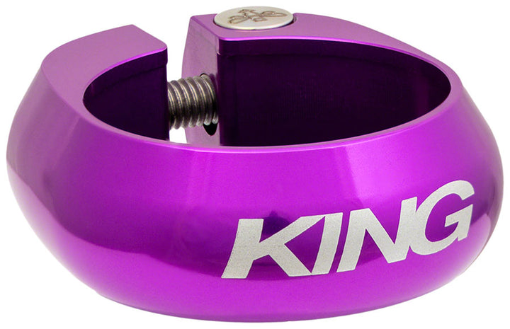 Abrazadera de tija de sillín Chris King - 34,9 mm, atornillable, 3D, violeta