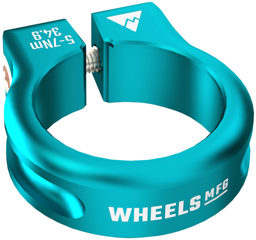 Wheels Manufacturing Seatpost Clamp - 34.9mm Bolt-On Teal