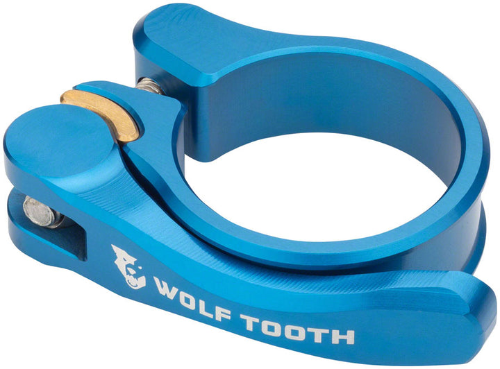 Abrazadera de tija de sillín de liberación rápida Wolf Tooth Components - 34,9 mm QR Azul