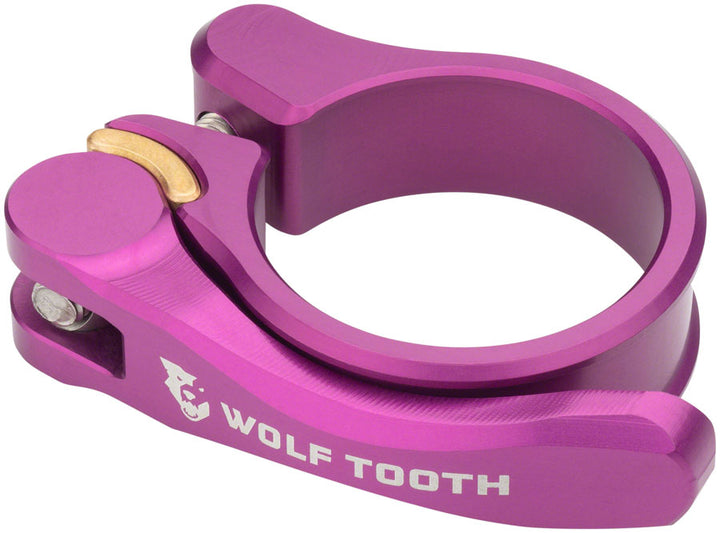 Abrazadera de tija de sillín de liberación rápida Wolf Tooth Components - 34,9 mm QR morado