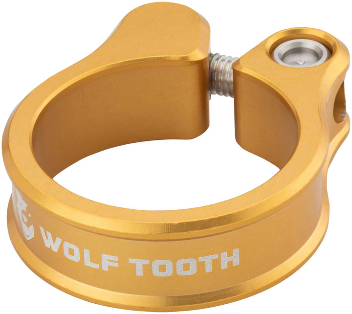 Abrazadera de tija de sillín Wolf Tooth - 34,9 mm, atornillable, color dorado