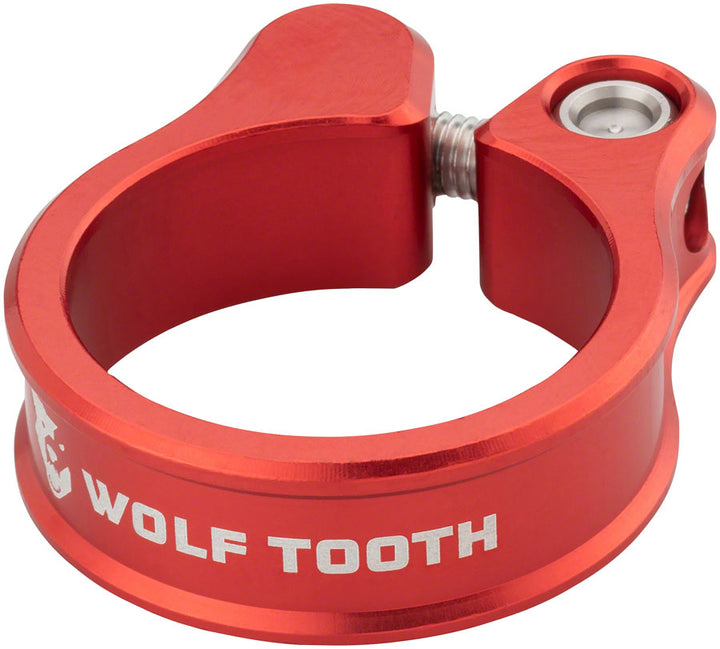 Abrazadera de tija de sillín Wolf Tooth - 36,4 mm, atornillable, color rojo