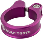 Abrazadera de tija de sillín Wolf Tooth de 28,6 mm, color morado, atornillable