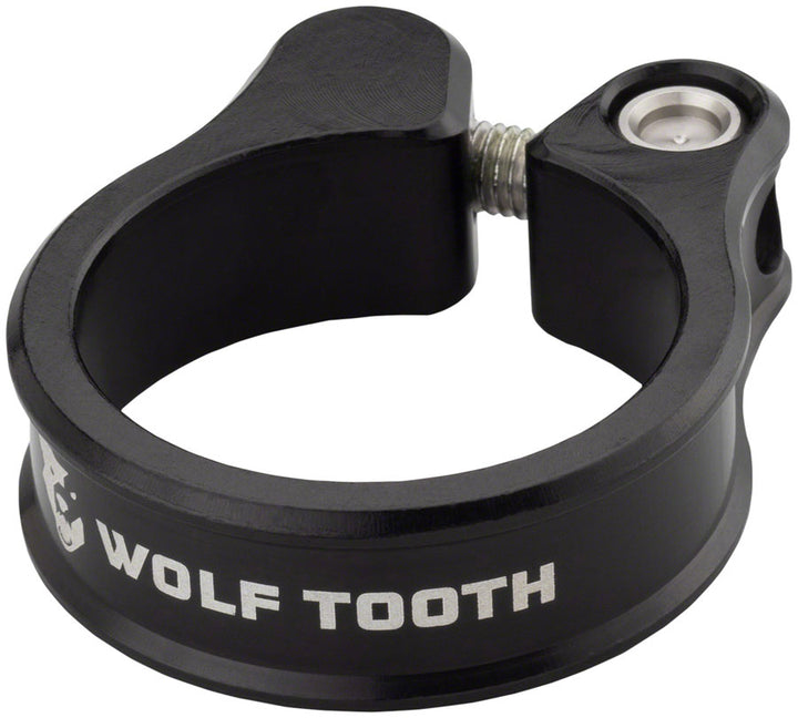 Abrazadera de tija de sillín Wolf Tooth de 39,7 mm, atornillable, color negro