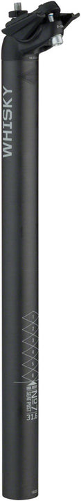 Tija de sillín de carbono WHISKY No.7 - 31,6 x 400 mm, desplazamiento de 18 mm, carbono mate