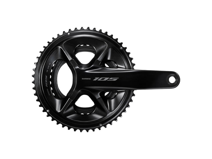 Juego de bielas Shimano 105 FC-R7100 - 170 mm, 12 velocidades, 52/36 dientes, 110 BCD asimétrico, interfaz de eje Hollowtech II, negro