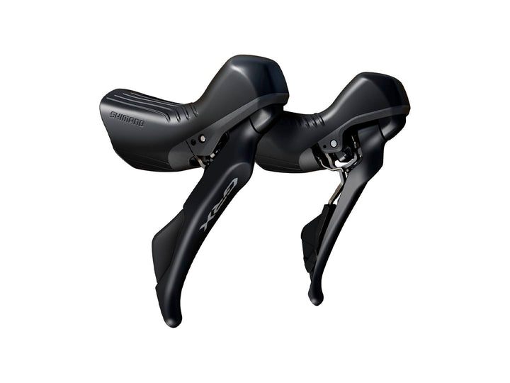 Maneta de cambio/freno Shimano GRX ST-RX610, pinza de freno de disco hidráulico BR-RX400 (derecha/trasera, 12 velocidades, montaje plano, 25 mm, negro)