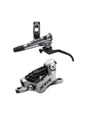 Maneta de freno de disco Shimano XTR BL-M9120/BR-M9120 - Delantera, hidráulica, montaje en poste, pastillas metálicas con aletas, gris