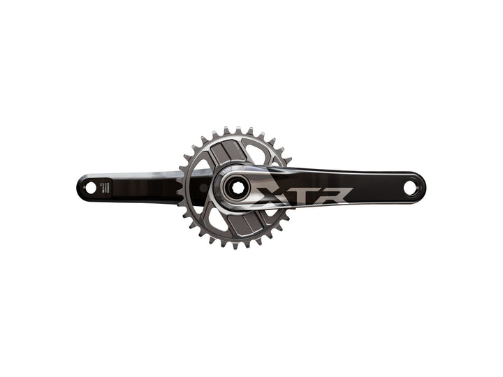 Juego de bielas Shimano XTR FC-9200 XC - 170 mm, 12 velocidades, 1 brazo de bielas Hollowtech II de montaje directo, forjado hueco, negro/plata