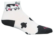 Calcetines clásicos de vaca SockGuy - Blancos de 5 cm para mujer, talla pequeña/mediana
