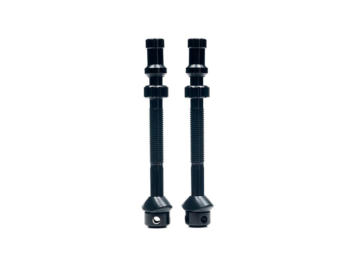 Vástagos de válvula Stans Tubeless Universal+ - Par de válvulas altas de aleación negras