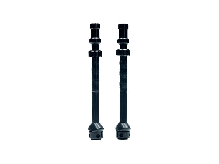 Vástagos de válvula Stans Tubeless Universal+ - Aleación Extra Alta Negro Par
