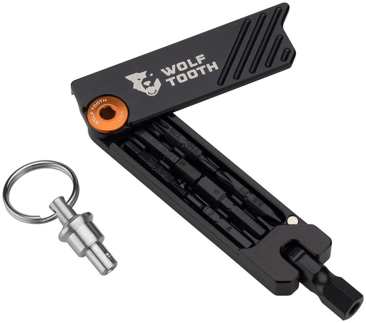 Llave hexagonal multiherramienta Wolf Tooth de 6 puntas con llavero - Naranja