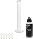 Kit de servicio para tija telescópica Wolf Tooth Resolve: líquido de recarga, cilindro graduado de 2 oz, 10 espaciadores de ajuste de recorrido